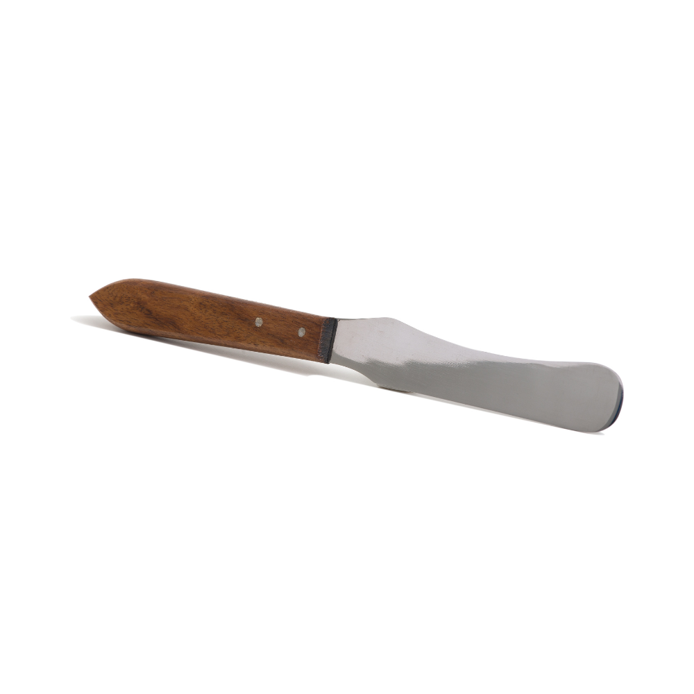 RVS Hars Spatel gebogen (22cm)